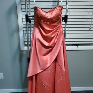 Debbie formal dress in coral pink